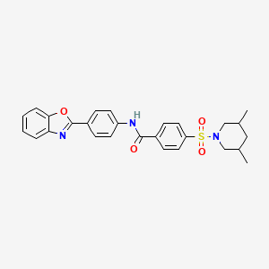 N-(4-(benzo[d]oxazol-2-yl)phenyl)-4-((3,5-dimethylpiperidin-1-yl)sulfonyl)benzamide