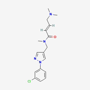 (E)-N-[[1-(3-Chlorophenyl)pyrazol-4-yl]methyl]-4-(dimethylamino)-N-methylbut-2-enamide