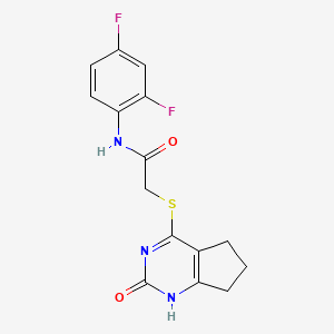 molecular formula C15H13F2N3O2S B3006911 N-(2,4-difluorophenyl)-2-[(2-oxo-1,5,6,7-tetrahydrocyclopenta[d]pyrimidin-4-yl)sulfanyl]acetamide CAS No. 946324-13-6