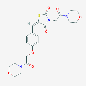 molecular formula C22H25N3O7S B300692 5-{4-[2-(4-Morpholinyl)-2-oxoethoxy]benzylidene}-3-[2-(4-morpholinyl)-2-oxoethyl]-1,3-thiazolidine-2,4-dione 