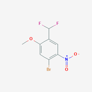 molecular formula C8H6BrF2NO3 B3006923 1-Bromo-4-(difluoromethyl)-5-methoxy-2-nitrobenzene CAS No. 2091726-85-9