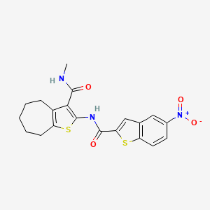 N-methyl-2-(5-nitrobenzo[b]thiophene-2-carboxamido)-5,6,7,8-tetrahydro-4H-cyclohepta[b]thiophene-3-carboxamide