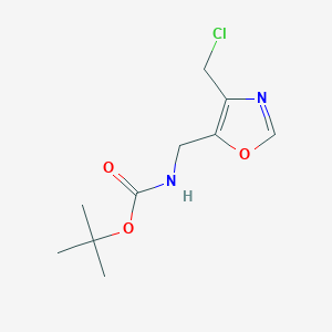 molecular formula C10H15ClN2O3 B3006925 叔丁基{[4-(氯甲基)恶唑-5-基]甲基}氨基甲酸酯 CAS No. 2174001-85-3