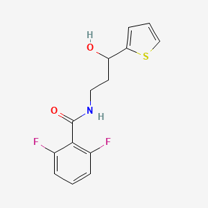 molecular formula C14H13F2NO2S B3006926 2,6-difluoro-N-(3-hydroxy-3-(thiophen-2-yl)propyl)benzamide CAS No. 1421507-10-9
