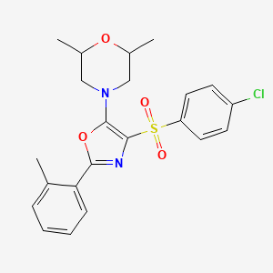 4-(4-((4-Chlorophenyl)sulfonyl)-2-(o-tolyl)oxazol-5-yl)-2,6-dimethylmorpholine