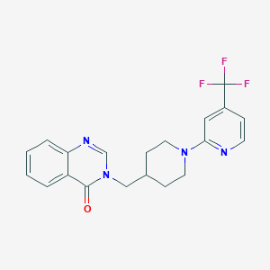molecular formula C20H19F3N4O B3006930 3-[[1-[4-(Trifluoromethyl)pyridin-2-yl]piperidin-4-yl]methyl]quinazolin-4-one CAS No. 2380086-66-6