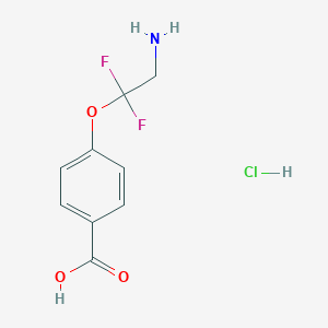 molecular formula C9H10ClF2NO3 B3006941 4-(2-氨基-1,1-二氟乙氧基)苯甲酸；盐酸盐 CAS No. 2470440-25-4