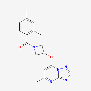 molecular formula C18H19N5O2 B3006947 1-(2,4-二甲基苯甲酰)-3-({5-甲基-[1,2,4]三唑并[1,5-a]嘧啶-7-基}氧)氮杂环丁烷 CAS No. 2097869-44-6