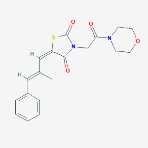 molecular formula C19H20N2O4S B300695 5-(2-Methyl-3-phenyl-2-propenylidene)-3-[2-(4-morpholinyl)-2-oxoethyl]-1,3-thiazolidine-2,4-dione 