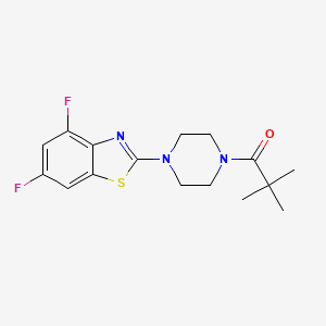 molecular formula C16H19F2N3OS B3006951 2-[4-(2,2-Dimethylpropanoyl)piperazin-1-yl]-4,6-difluoro-1,3-benzothiazole CAS No. 897482-12-1