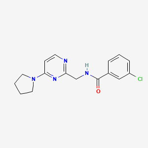 3-chloro-N-((4-(pyrrolidin-1-yl)pyrimidin-2-yl)methyl)benzamide