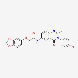 molecular formula C24H18FN3O5 B3006958 2-(benzo[d][1,3]dioxol-5-yloxy)-N-(3-(4-fluorophenyl)-2-methyl-4-oxo-3,4-dihydroquinazolin-6-yl)acetamide CAS No. 1105237-76-0