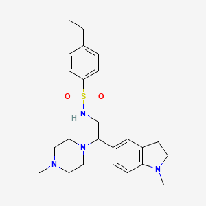 molecular formula C24H34N4O2S B3006960 4-ethyl-N-(2-(1-methylindolin-5-yl)-2-(4-methylpiperazin-1-yl)ethyl)benzenesulfonamide CAS No. 946266-80-4