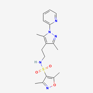 molecular formula C17H21N5O3S B3006961 N-(2-(3,5-dimethyl-1-(pyridin-2-yl)-1H-pyrazol-4-yl)ethyl)-3,5-dimethylisoxazole-4-sulfonamide CAS No. 2034257-22-0
