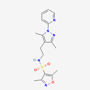 molecular formula C17H21N5O3S B3006961 N-(2-(3,5-二甲基-1-(吡啶-2-基)-1H-吡唑-4-基)乙基)-3,5-二甲基异恶唑-4-磺酰胺 CAS No. 2034257-22-0