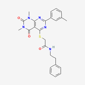 2-((6,8-dimethyl-5,7-dioxo-2-(m-tolyl)-5,6,7,8-tetrahydropyrimido[4,5-d]pyrimidin-4-yl)thio)-N-phenethylacetamide
