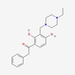 molecular formula C21H26N2O3 B3006968 1-(3-((4-Ethylpiperazin-1-yl)methyl)-2,4-dihydroxyphenyl)-2-phenylethanone CAS No. 1021206-07-4