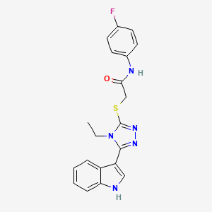 2-((4-ethyl-5-(1H-indol-3-yl)-4H-1,2,4-triazol-3-yl)thio)-N-(4-fluorophenyl)acetamide