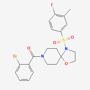 molecular formula C21H22BrFN2O4S B3006977 8-(2-Bromobenzoyl)-4-[(4-fluoro-3-methylphenyl)sulfonyl]-1-oxa-4,8-diazaspiro[4.5]decane CAS No. 923157-82-8