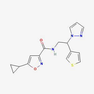 N-(2-(1H-pyrazol-1-yl)-2-(thiophen-3-yl)ethyl)-5-cyclopropylisoxazole-3-carboxamide