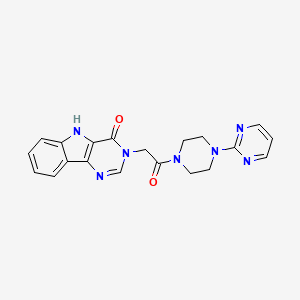 molecular formula C20H19N7O2 B3006985 3-(2-oxo-2-(4-(pyrimidin-2-yl)piperazin-1-yl)ethyl)-3H-pyrimido[5,4-b]indol-4(5H)-one CAS No. 1105247-58-2