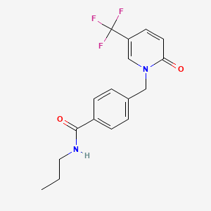molecular formula C17H17F3N2O2 B3006989 4-{[2-oxo-5-(trifluoromethyl)-1(2H)-pyridinyl]methyl}-N-propylbenzenecarboxamide CAS No. 339025-36-4
