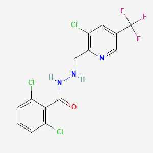 2,6-dichloro-N'-{[3-chloro-5-(trifluoromethyl)pyridin-2-yl]methyl}benzohydrazide