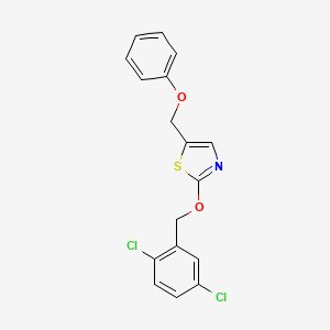 molecular formula C17H13Cl2NO2S B3006995 2-[(2,5-Dichlorophenyl)methoxy]-5-(phenoxymethyl)-1,3-thiazole CAS No. 339105-00-9