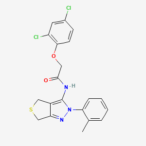molecular formula C20H17Cl2N3O2S B3007009 2-(2,4-dichlorophenoxy)-N-(2-(o-tolyl)-4,6-dihydro-2H-thieno[3,4-c]pyrazol-3-yl)acetamide CAS No. 396724-51-9