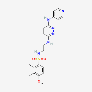 molecular formula C20H24N6O3S B3007016 4-methoxy-2,3-dimethyl-N-(2-((6-(pyridin-4-ylamino)pyridazin-3-yl)amino)ethyl)benzenesulfonamide CAS No. 1020978-45-3