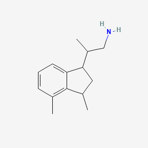 molecular formula C14H21N B3007019 2-(3,4-Dimethyl-2,3-dihydro-1H-inden-1-yl)propan-1-amine CAS No. 2248298-16-8