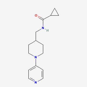 molecular formula C15H21N3O B3007026 N-((1-(pyridin-4-yl)piperidin-4-yl)methyl)cyclopropanecarboxamide CAS No. 2034507-39-4