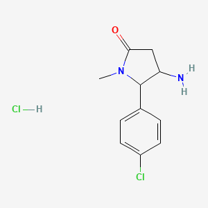 4-Amino-5-(4-chlorophenyl)-1-methylpyrrolidin-2-one hydrochloride