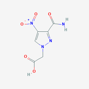 molecular formula C6H6N4O5 B3007033 2-(3-Carbamoyl-4-nitro-1H-pyrazol-1-yl)acetic acid CAS No. 1823967-25-4