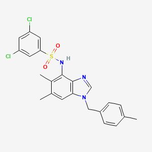 3,5-dichloro-N-[5,6-dimethyl-1-(4-methylbenzyl)-1H-1,3-benzimidazol-4-yl]benzenesulfonamide