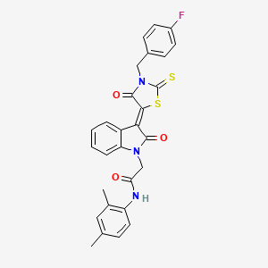 N-(2,4-dimethylphenyl)-2-{(3Z)-3-[3-(4-fluorobenzyl)-4-oxo-2-thioxo-1,3-thiazolidin-5-ylidene]-2-oxo-2,3-dihydro-1H-indol-1-yl}acetamide