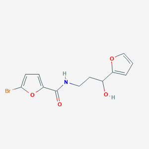 molecular formula C12H12BrNO4 B3007045 5-溴-N-(3-(呋喃-2-基)-3-羟基丙基)呋喃-2-甲酰胺 CAS No. 1421473-32-6