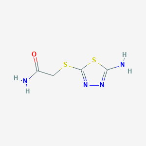 molecular formula C4H6N4OS2 B3007077 2-(5-Amino-[1,3,4]thiadiazol-2-ylsulfanyl)-acetamide CAS No. 304662-70-2