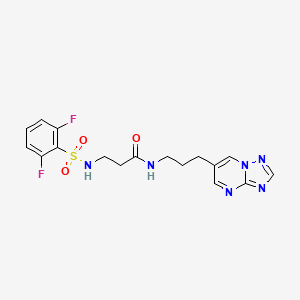 molecular formula C17H18F2N6O3S B3007081 N-(3-([1,2,4]三唑并[1,5-a]嘧啶-6-基)丙基)-3-(2,6-二氟苯磺酰氨基)丙酰胺 CAS No. 2034325-08-9