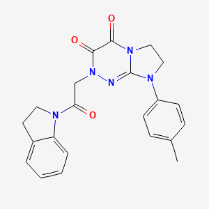 molecular formula C22H21N5O3 B3007085 2-(2-(吲哚-1-基)-2-氧代乙基)-8-(对甲基苯基)-7,8-二氢咪唑并[2,1-c][1,2,4]三嗪-3,4(2H,6H)-二酮 CAS No. 941960-23-2