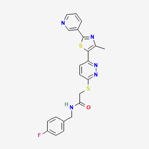 N-(4-fluorobenzyl)-2-((6-(4-methyl-2-(pyridin-3-yl)thiazol-5-yl)pyridazin-3-yl)thio)acetamide