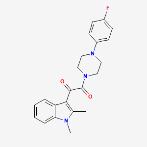 molecular formula C22H22FN3O2 B3007093 1-(1,2-dimethyl-1H-indol-3-yl)-2-(4-(4-fluorophenyl)piperazin-1-yl)ethane-1,2-dione CAS No. 862814-19-5