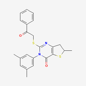 3-(3,5-dimethylphenyl)-6-methyl-2-((2-oxo-2-phenylethyl)thio)-6,7-dihydrothieno[3,2-d]pyrimidin-4(3H)-one