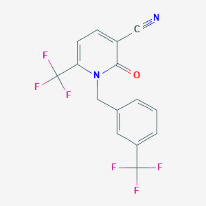 2-Oxo-6-(trifluoromethyl)-1-[[3-(trifluoromethyl)phenyl]methyl]pyridine-3-carbonitrile