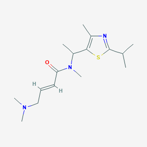 molecular formula C16H27N3OS B3007098 (E)-4-(Dimethylamino)-N-methyl-N-[1-(4-methyl-2-propan-2-yl-1,3-thiazol-5-yl)ethyl]but-2-enamide CAS No. 2411323-40-3