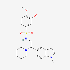 molecular formula C24H33N3O4S B3007103 3,4-二甲氧基-N-(2-(1-甲基吲哚啉-5-基)-2-(哌啶-1-基)乙基)苯磺酰胺 CAS No. 946347-80-4