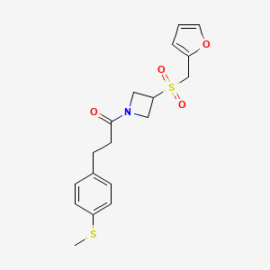B3007116 1-(3-((Furan-2-ylmethyl)sulfonyl)azetidin-1-yl)-3-(4-(methylthio)phenyl)propan-1-one CAS No. 1797698-16-8