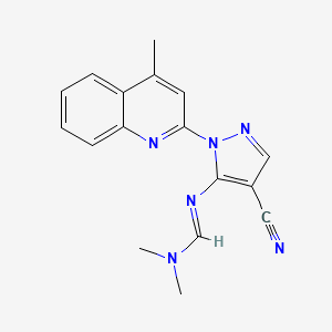 (E)-N'-(4-cyano-1-(4-methylquinolin-2-yl)-1H-pyrazol-5-yl)-N,N-dimethylformimidamide