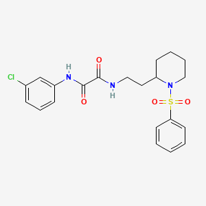 N1-(3-chlorophenyl)-N2-(2-(1-(phenylsulfonyl)piperidin-2-yl)ethyl)oxalamide