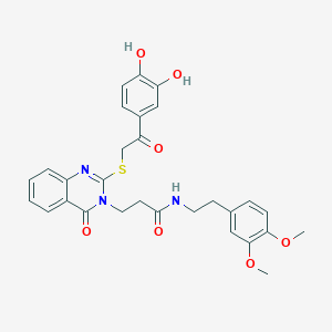 3-(2-((2-(3,4-dihydroxyphenyl)-2-oxoethyl)thio)-4-oxoquinazolin-3(4H)-yl)-N-(3,4-dimethoxyphenethyl)propanamide
